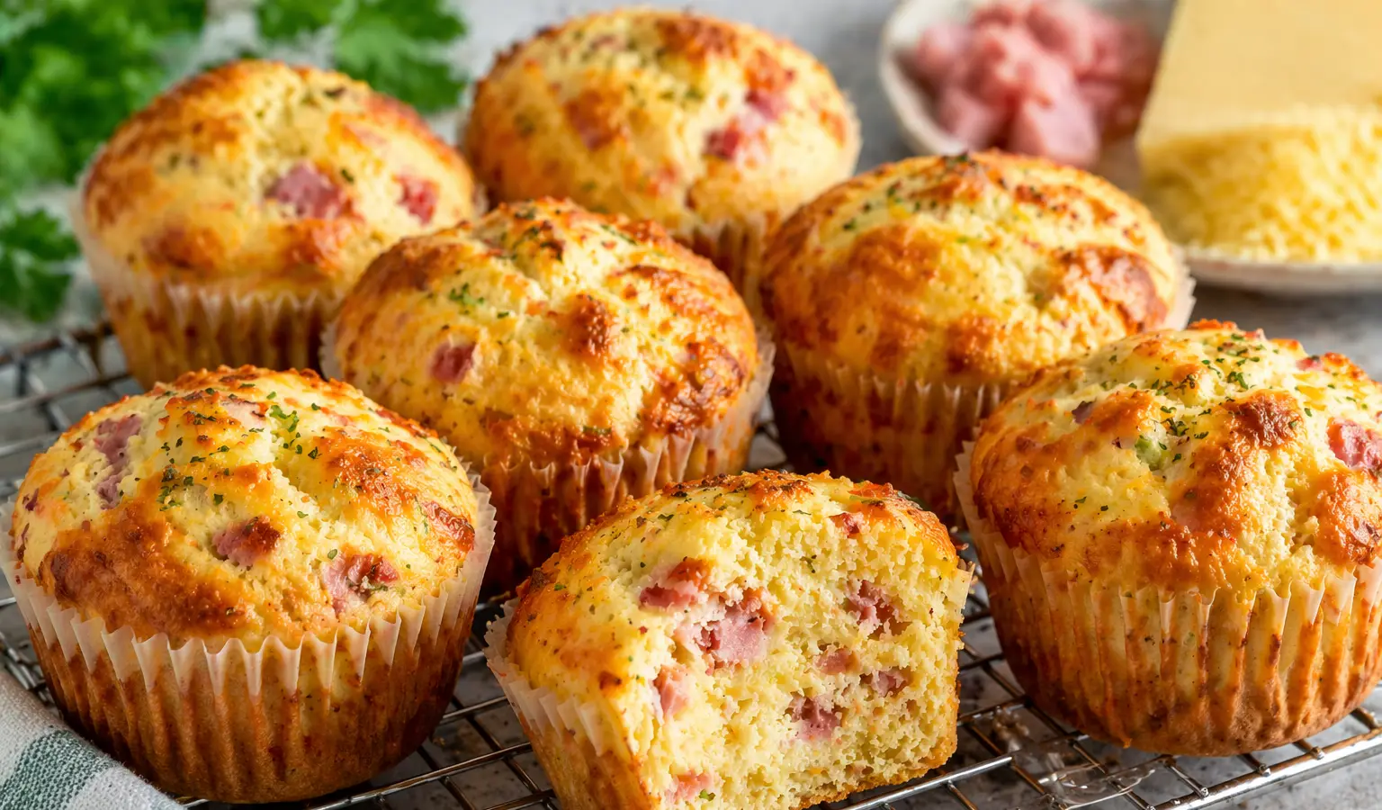 Wytrawne muffinki z szynką i serem