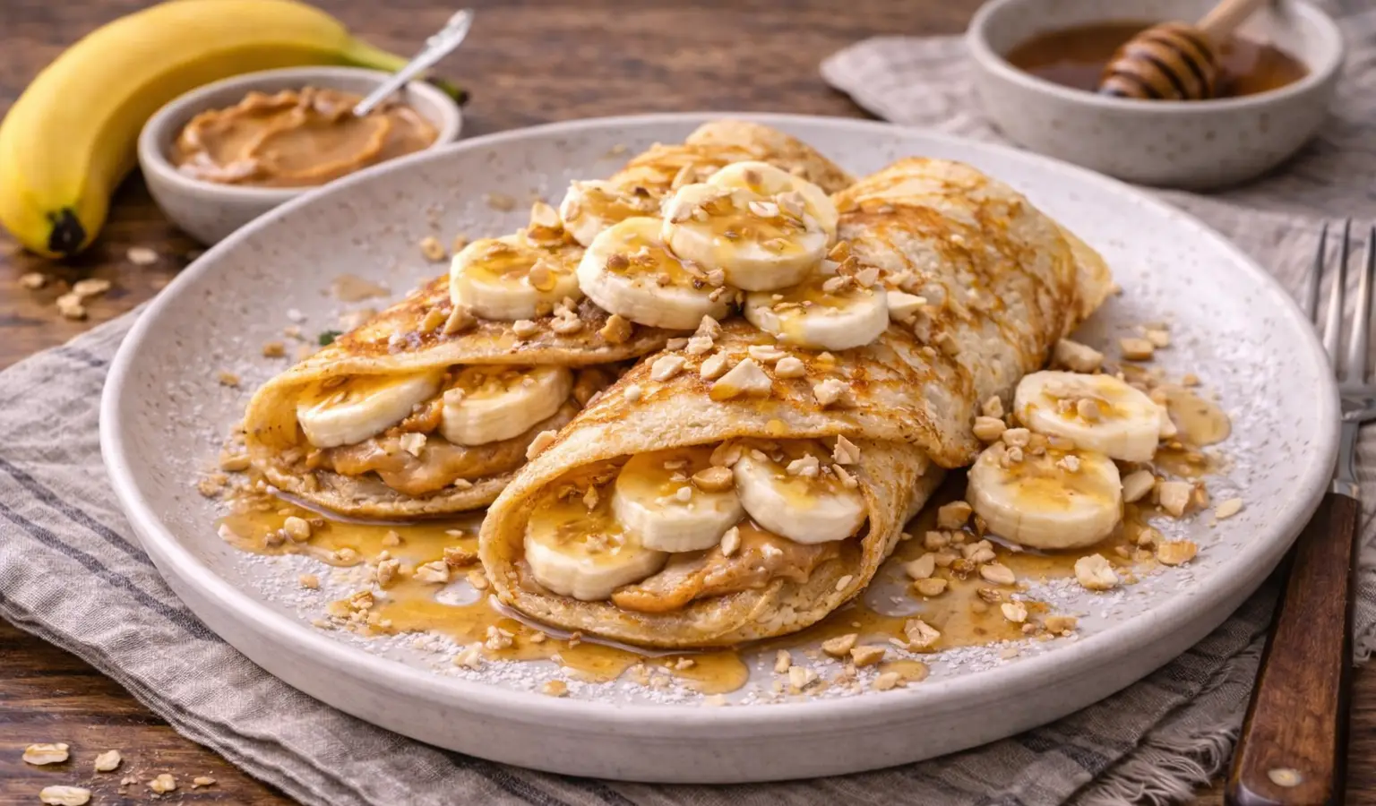 Naleśniki z masłem orzechowym i bananem