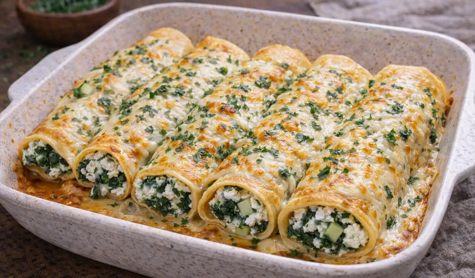 Naleśniki zapiekane z ricottą i szpinakiem