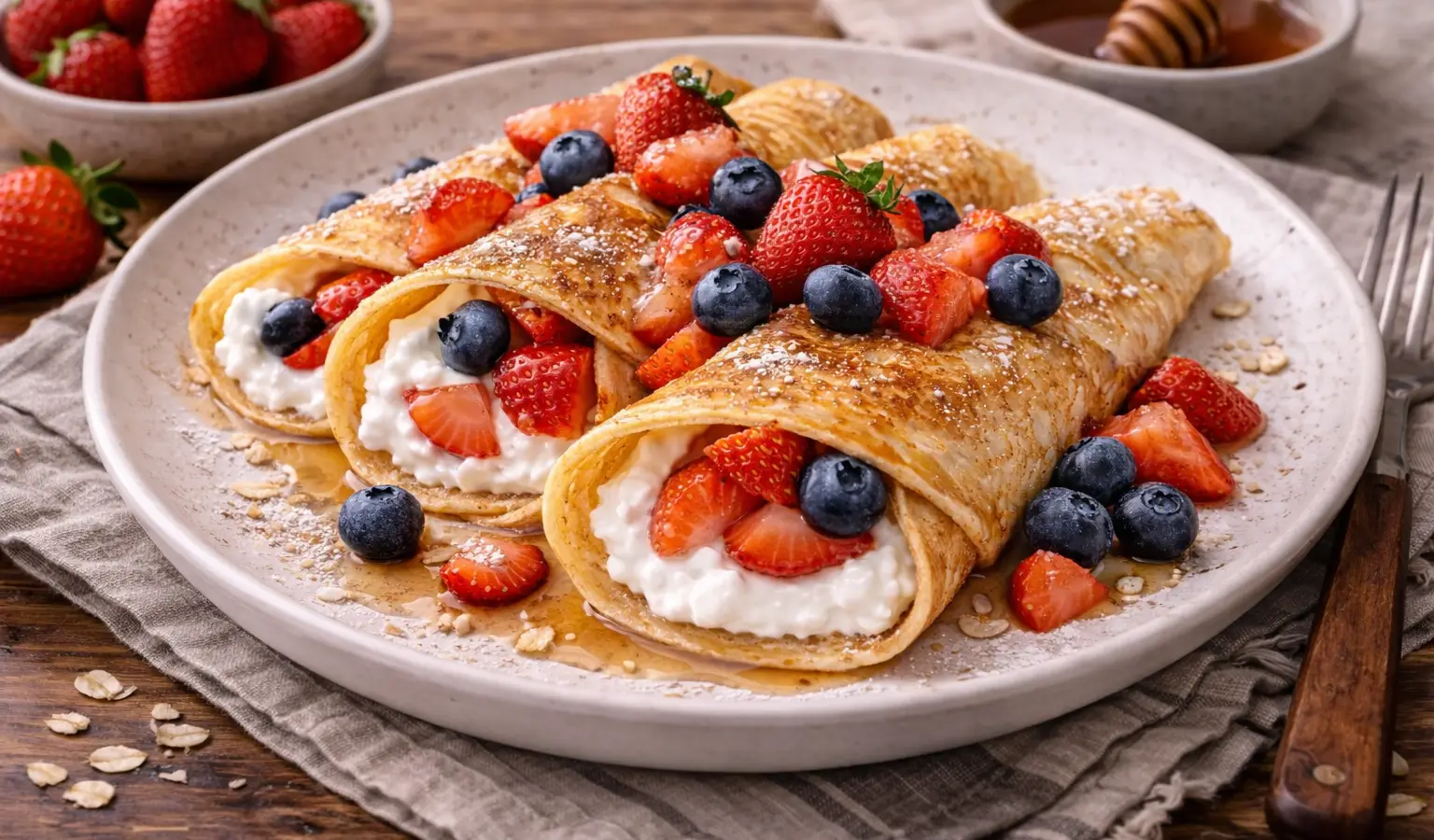 Naleśniki śniadaniowe z serkiem waniliowym