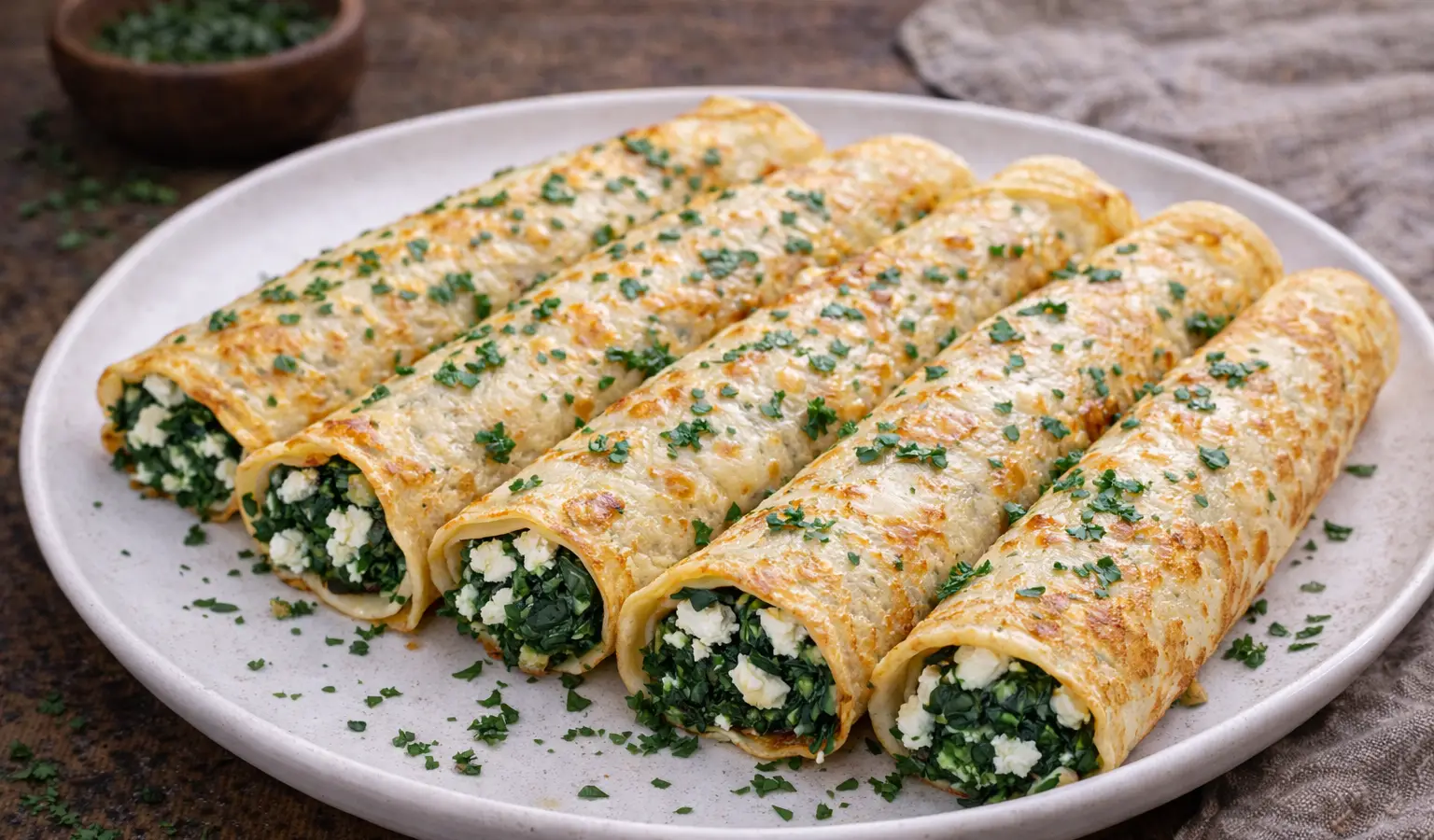 Naleśniki ze szpinakiem i fetą