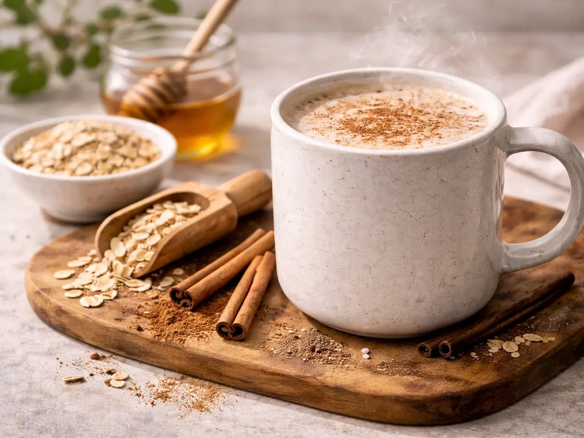 Napój owsiany z cynamonem
