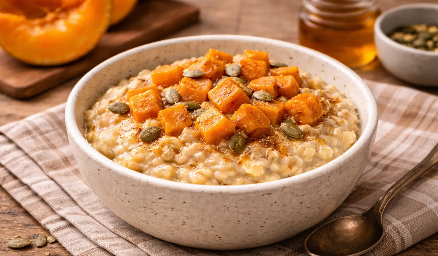 Owsianka z pieczoną dynią i cynamonem