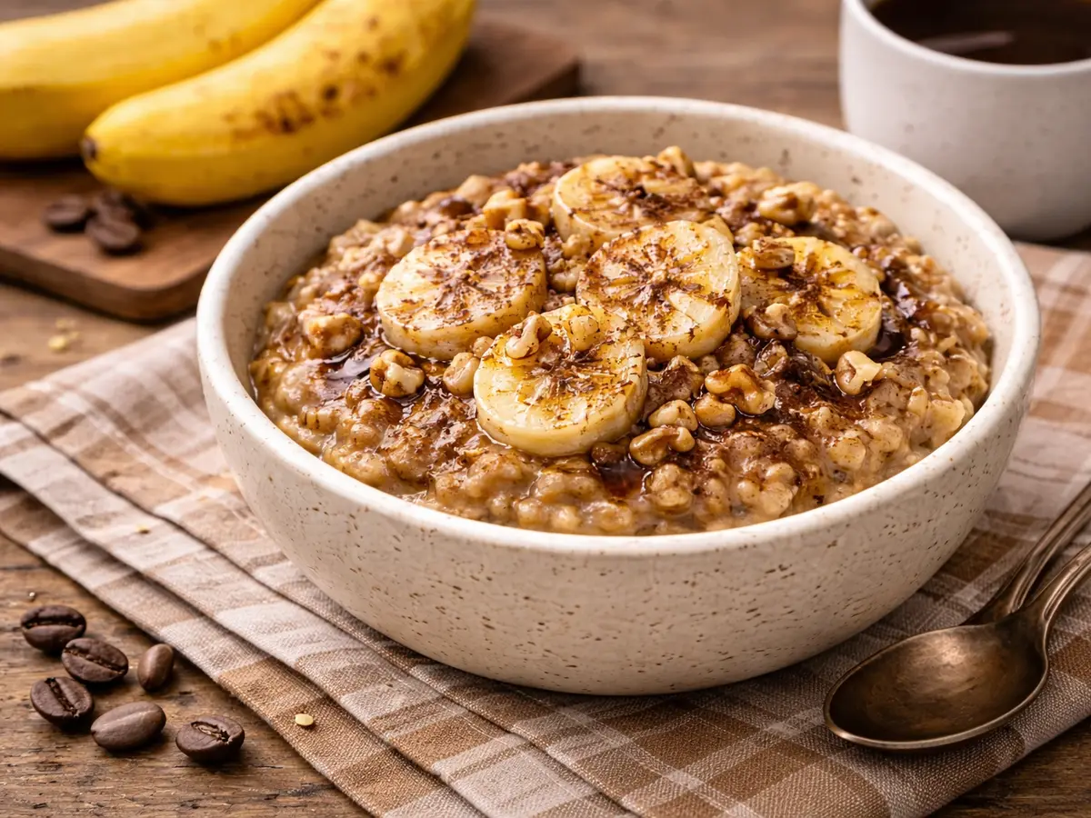 Owsianka kawowa z bananem
