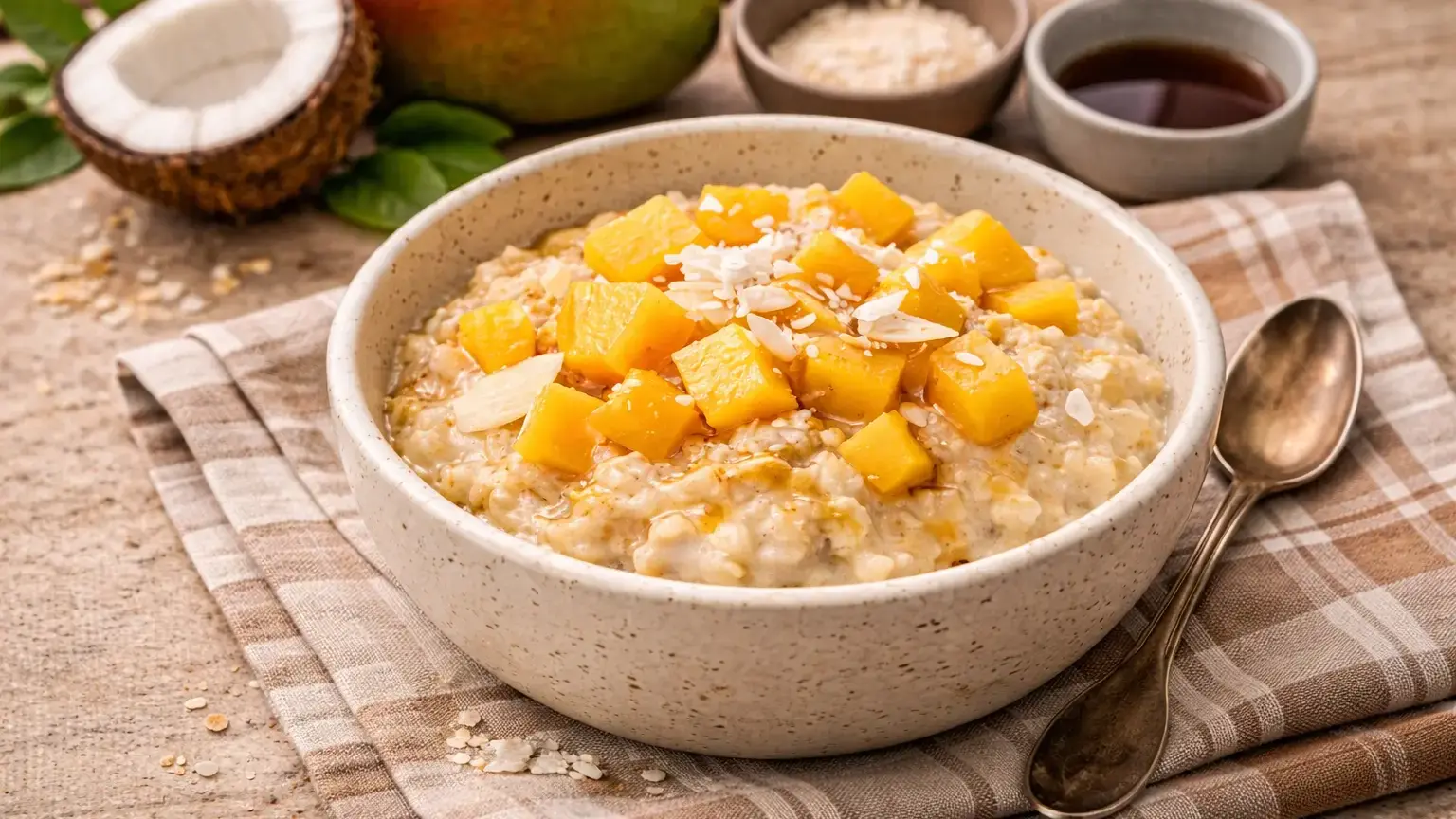 Owsianka kokosowa z mango