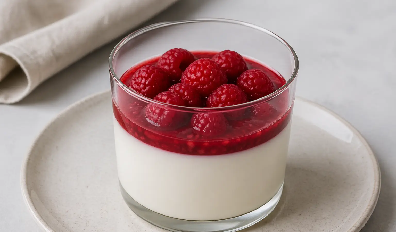 Panna cotta malinowa