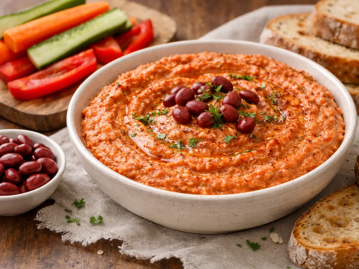 Pasta z czerwonej fasoli i papryki