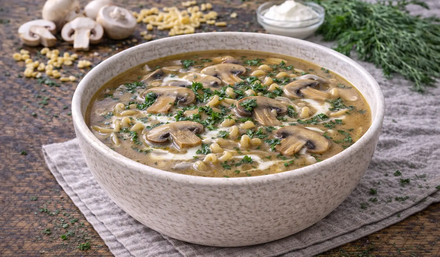 Zupa pieczarkowa z makaronem