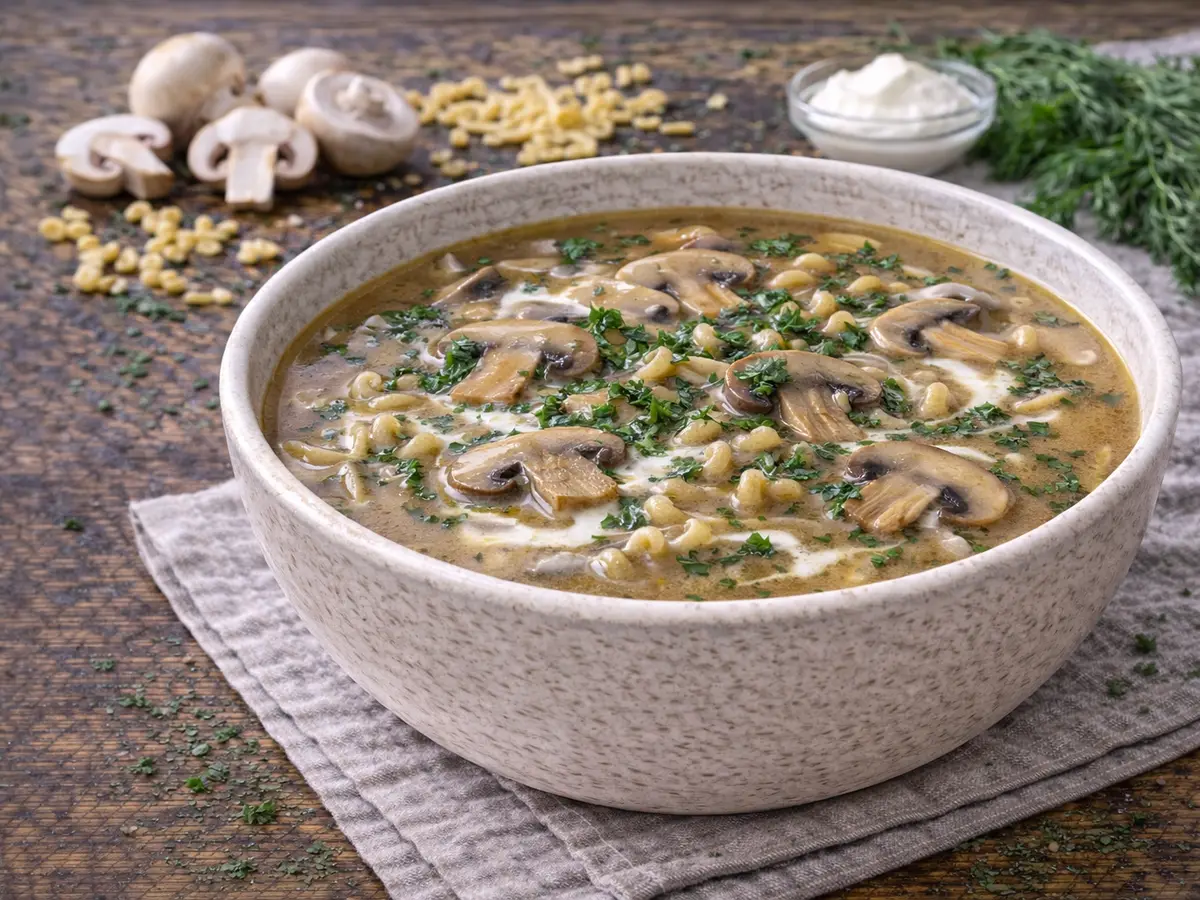 Zupa pieczarkowa z makaronem