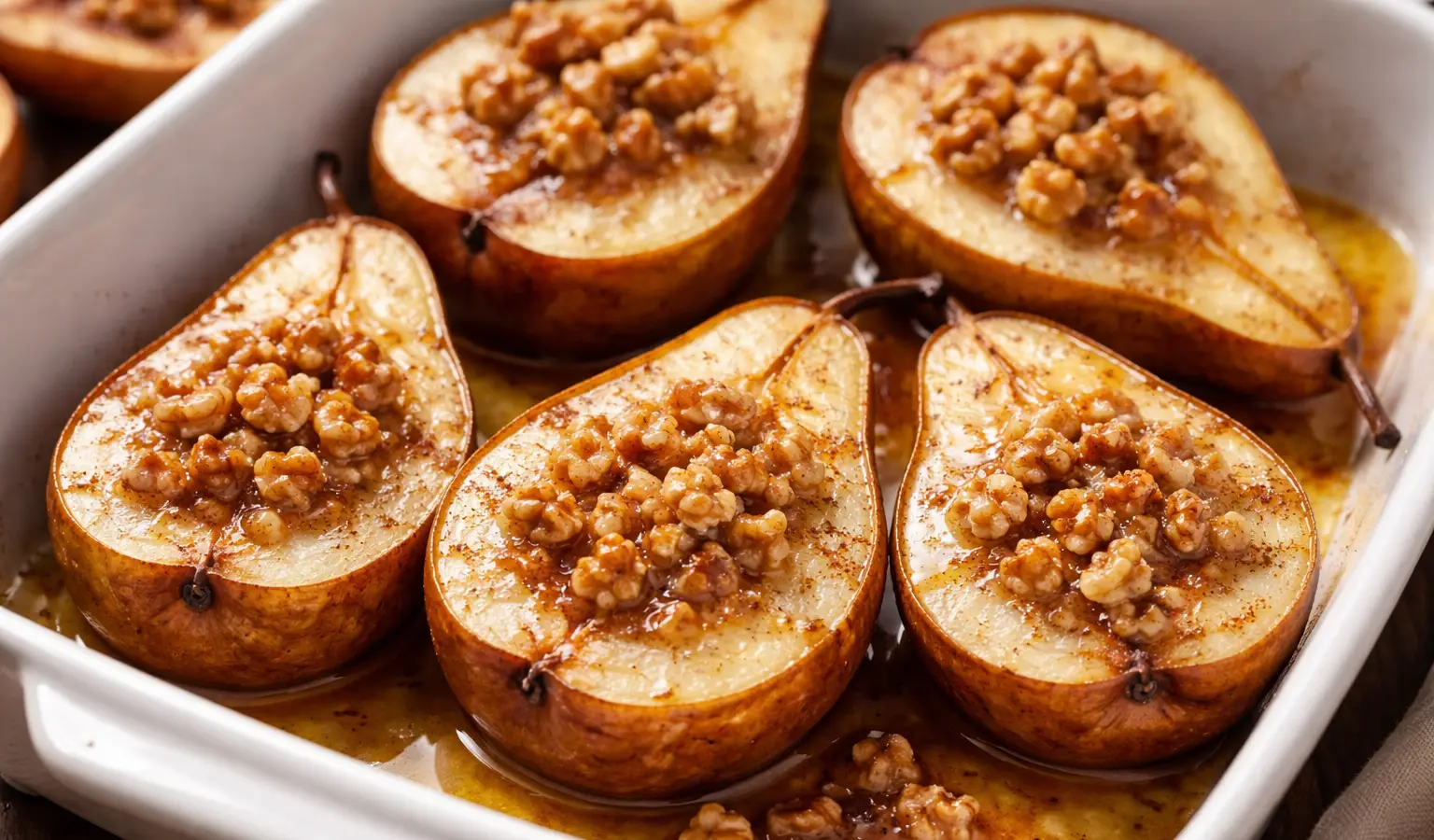 Pieczone gruszki z miodem