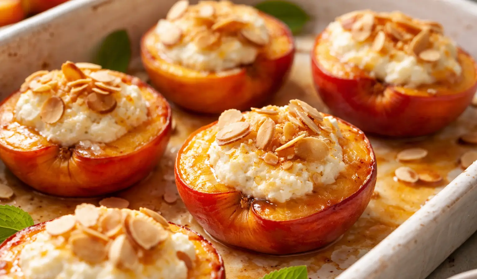 Pieczone brzoskwinie z ricottą