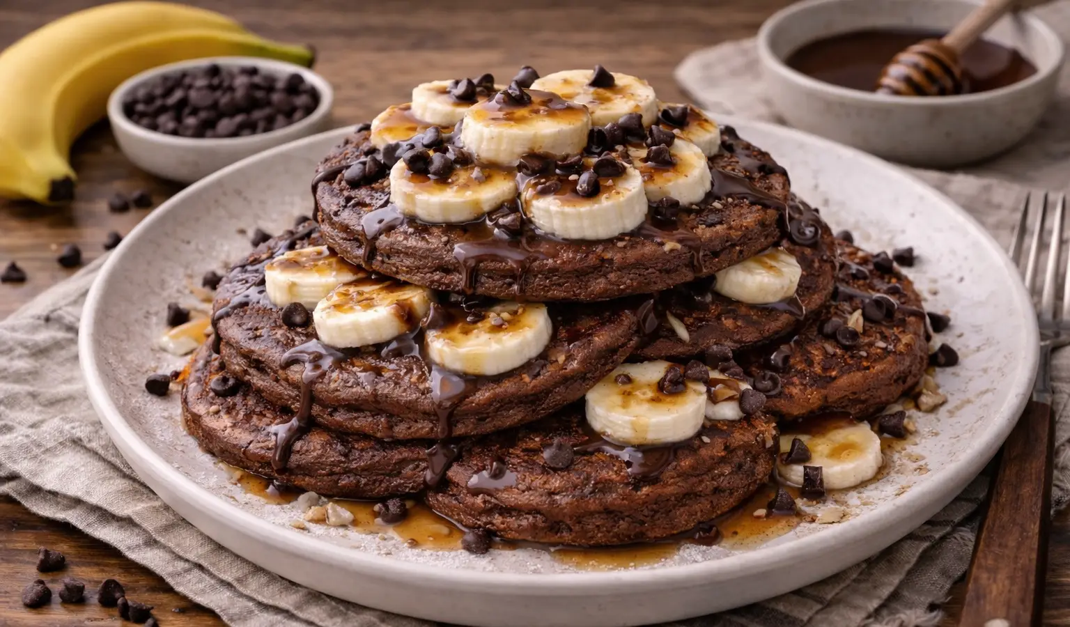 Placuszki kakaowe z bananem