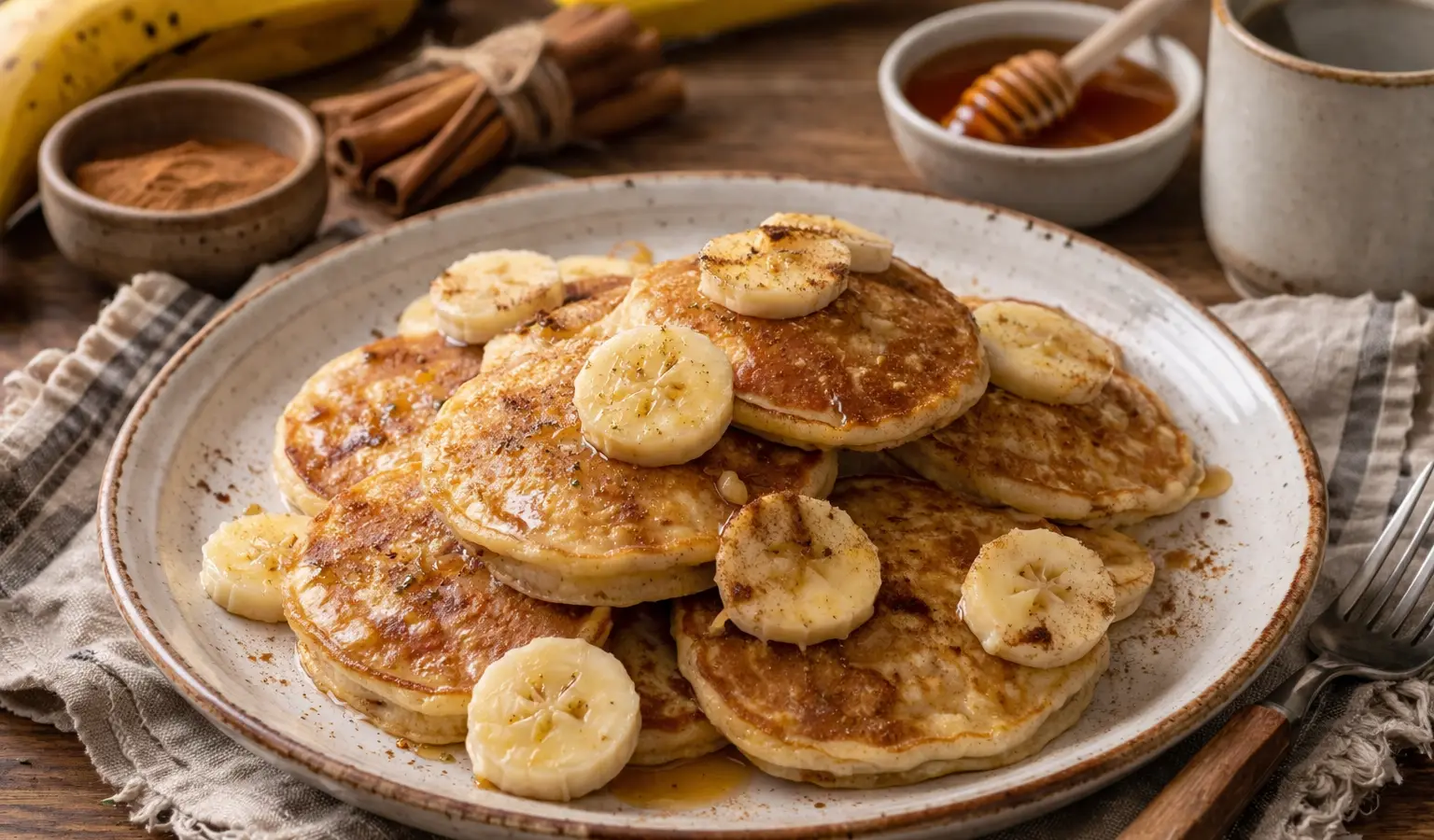 Placuszki bananowe z cynamonem