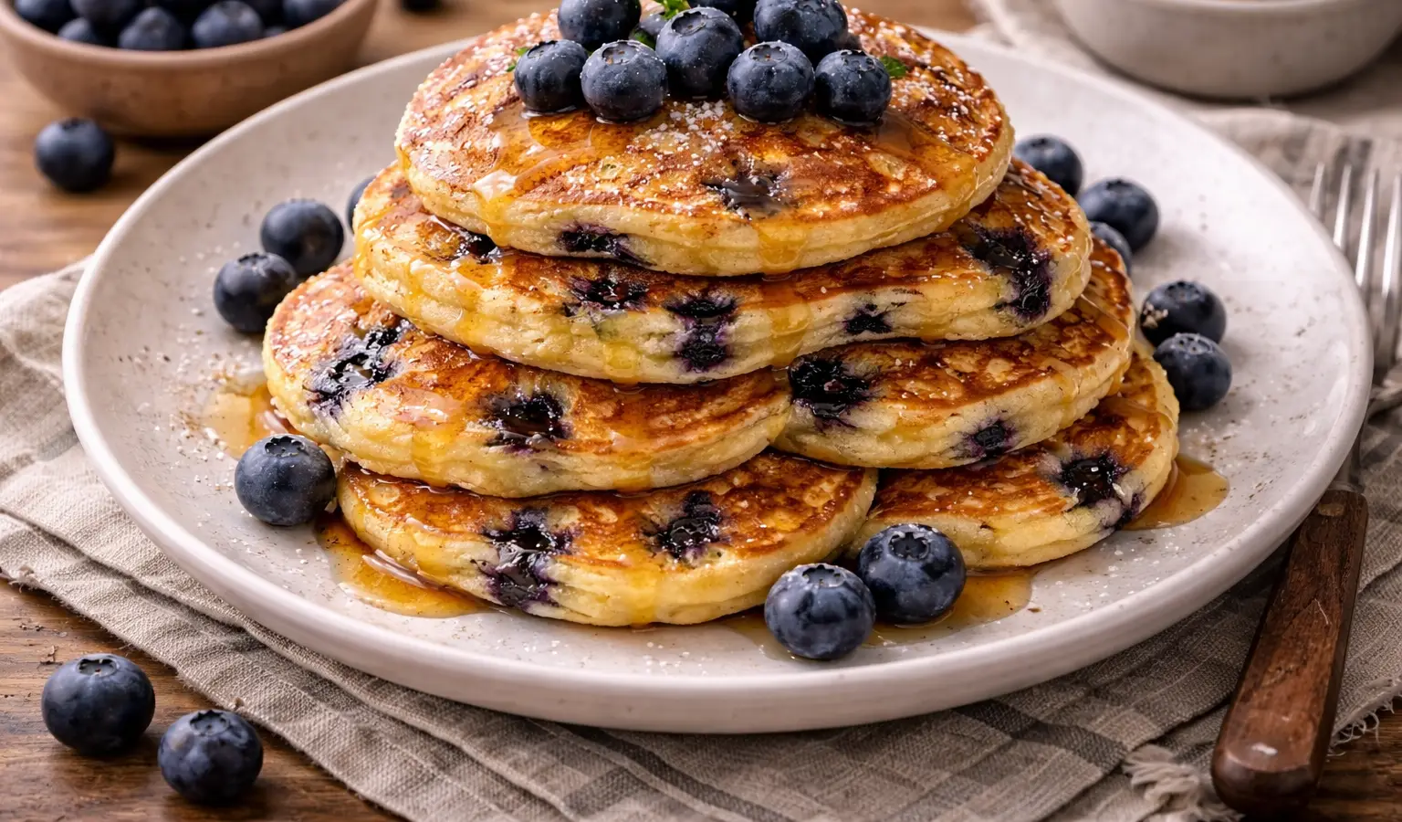 Placuszki jogurtowe z borówkami