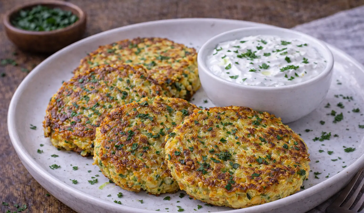 Placki z cukinii z sosem jogurtowym