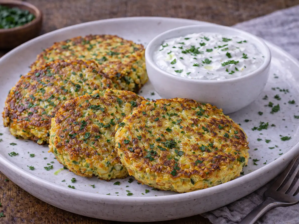 Placki z cukinii z sosem jogurtowym