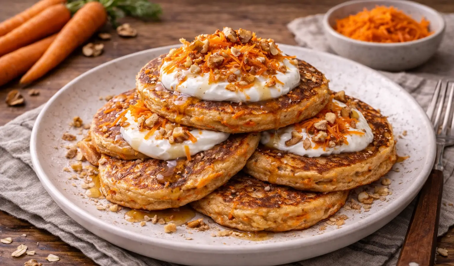 Placuszki marchewkowe z jogurtem