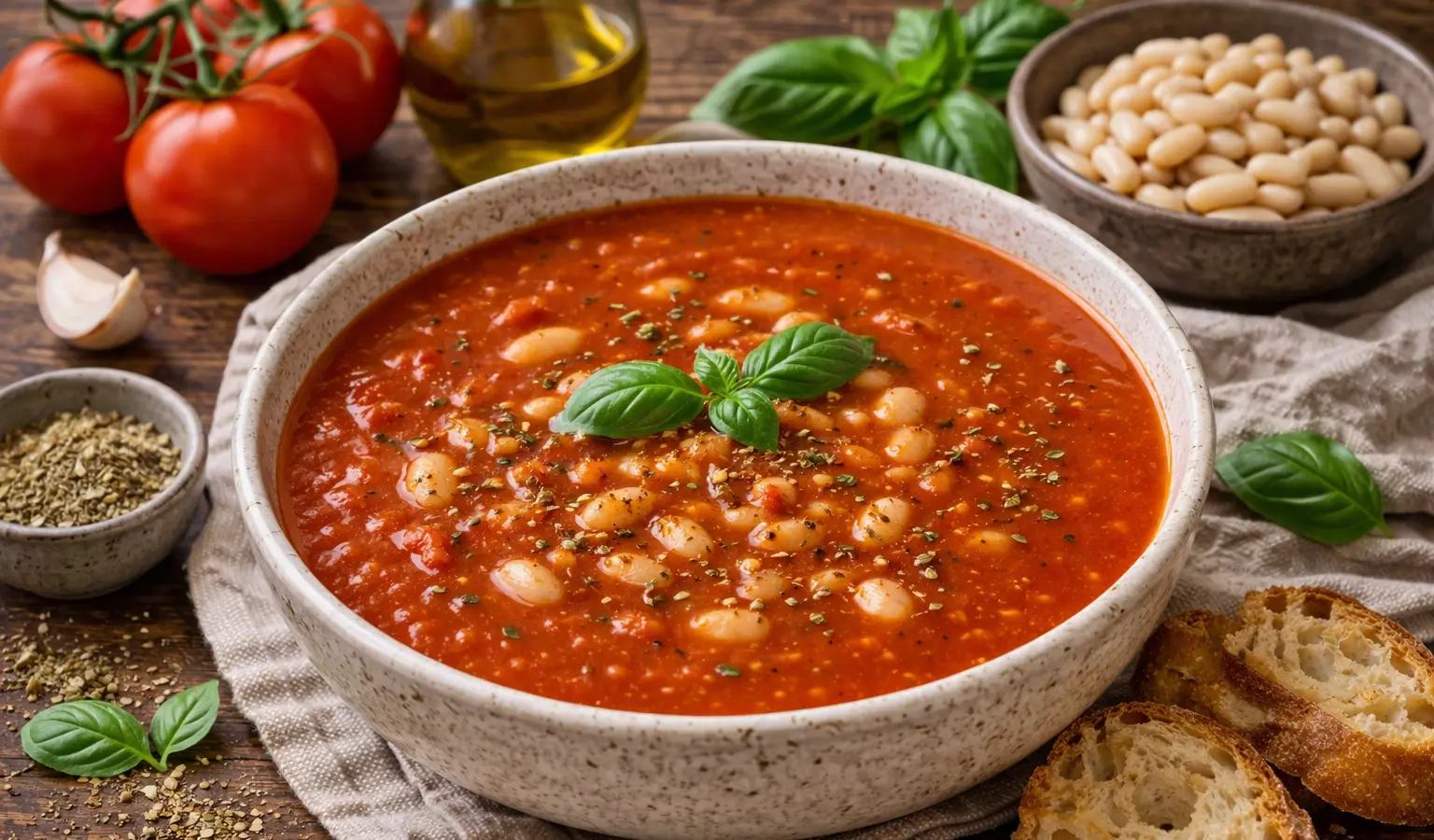 Pomidorowa z fasolą i oregano