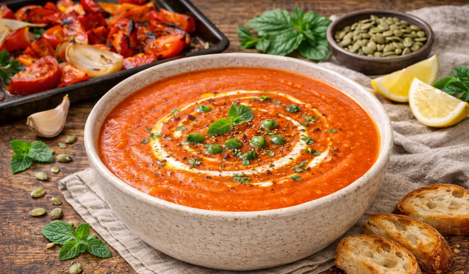 Pomidorowa z pieczonych warzyw