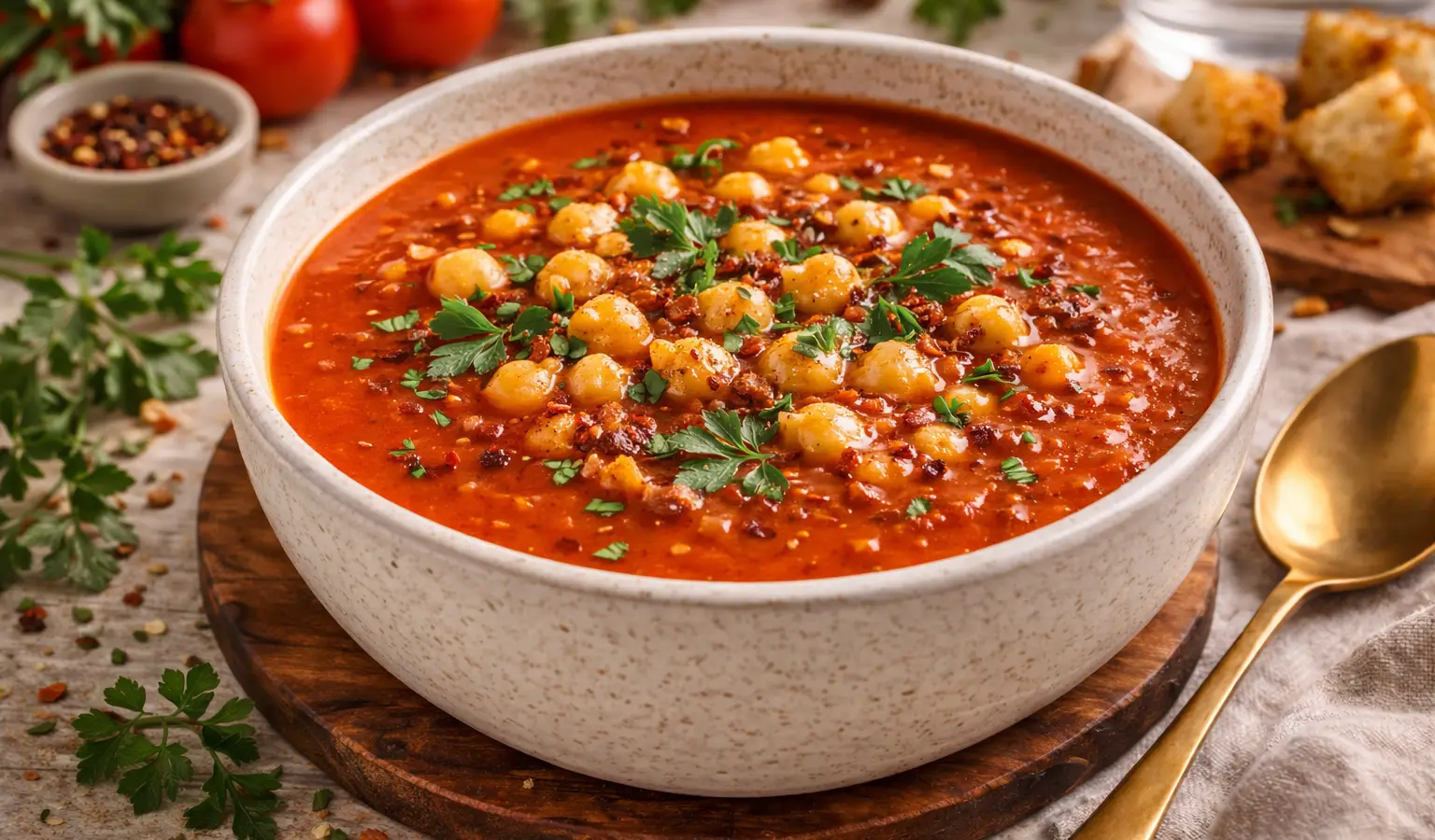 Pikantna pomidorowa z ciecierzycą