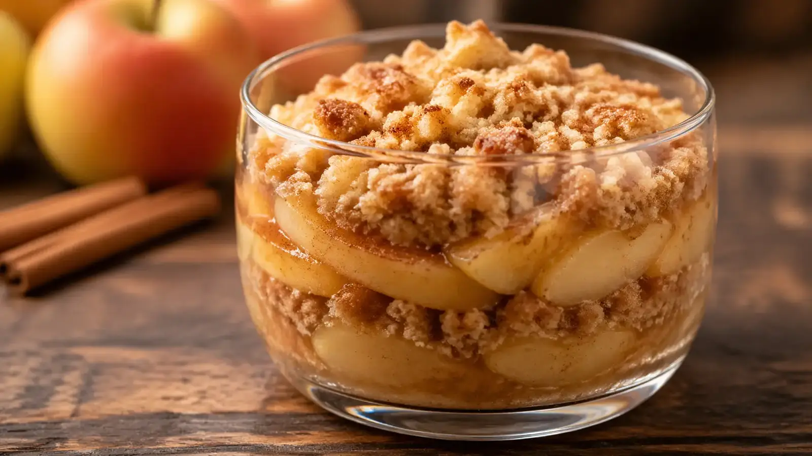 Pucharek z jabłkami i kruszonką
