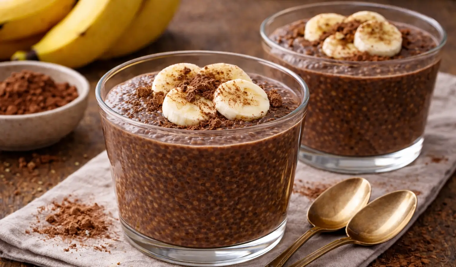 Pudding chia z bananem i kakao