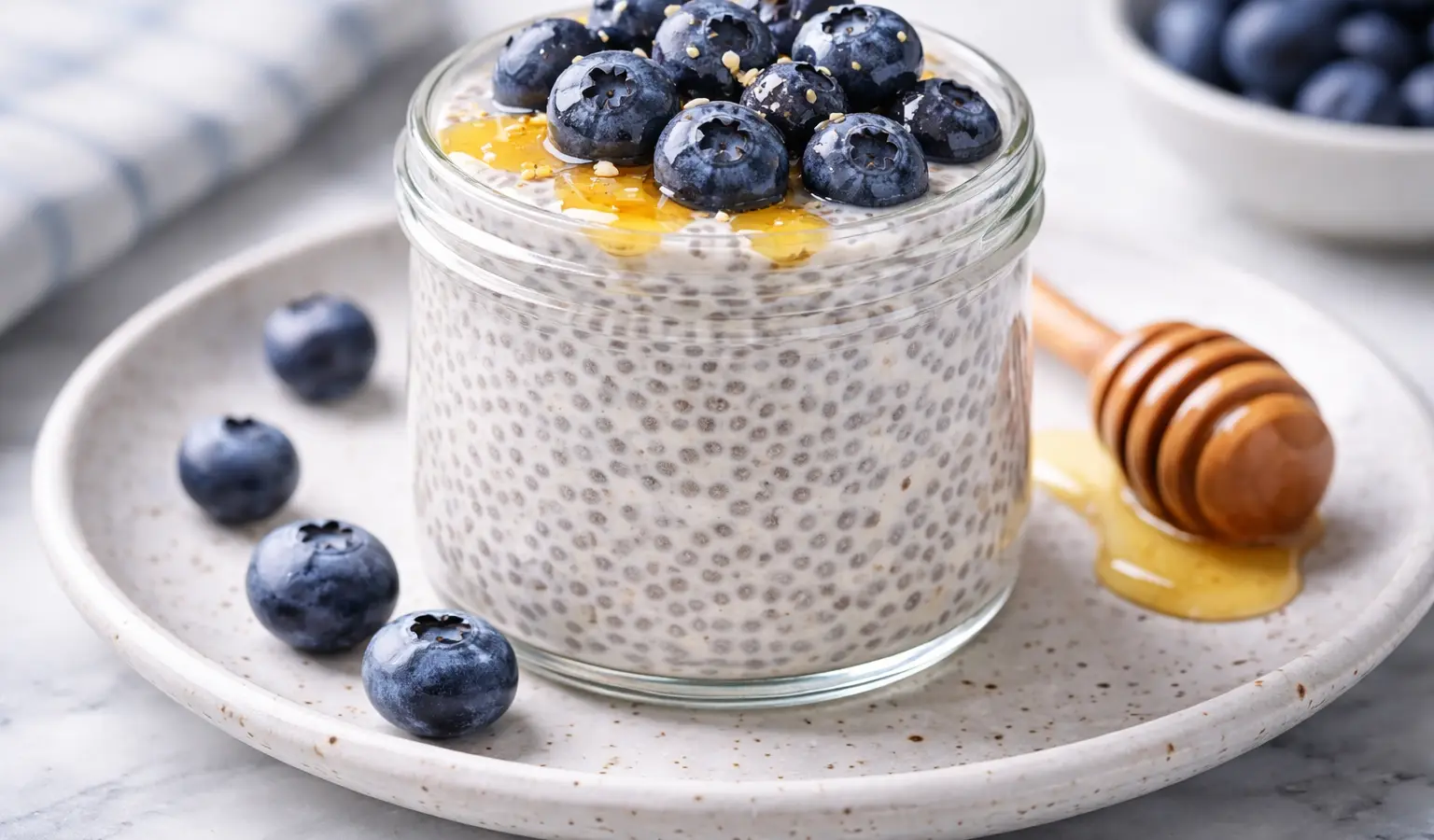 Pudding chia z borówkami