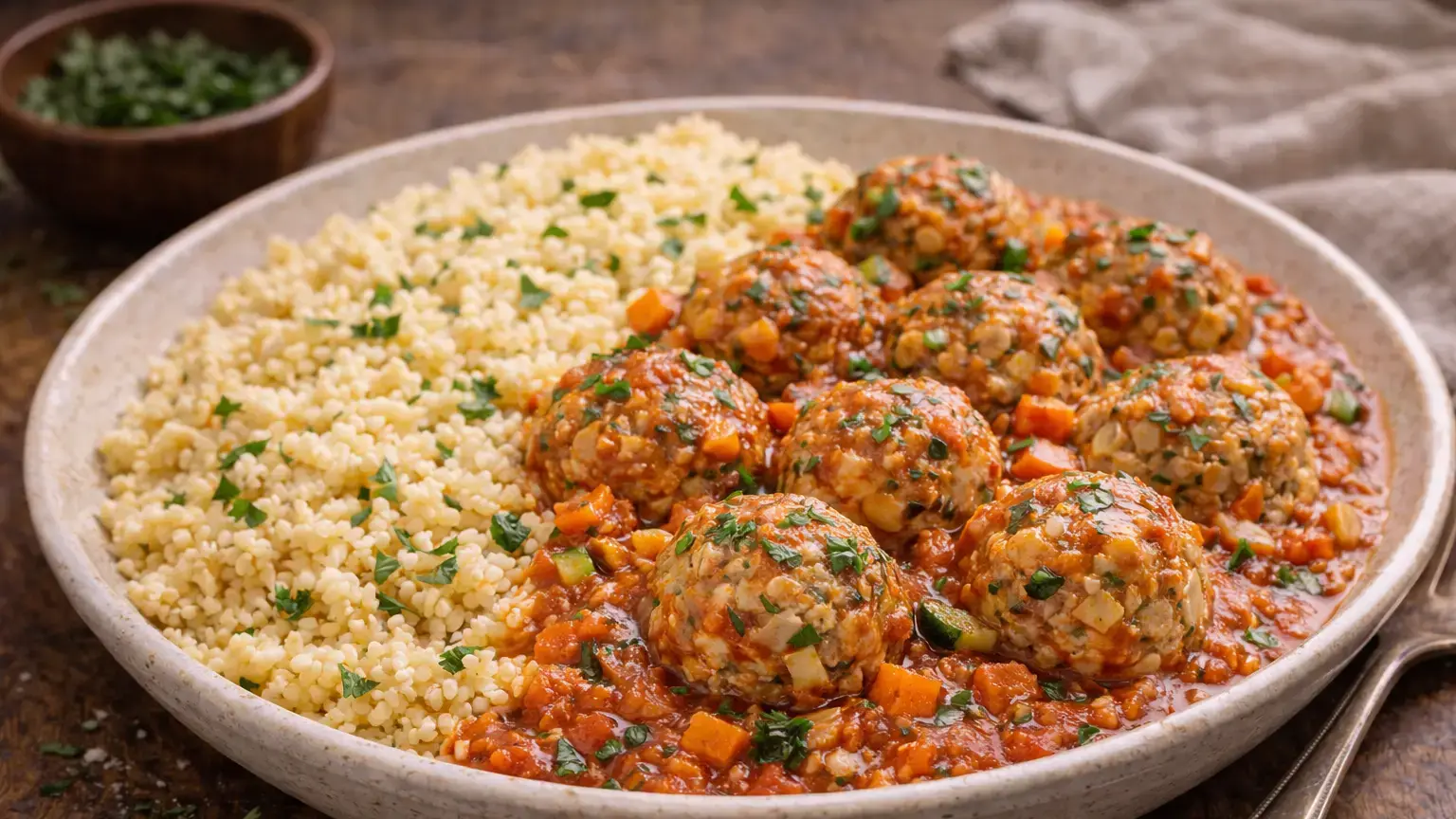 Pulpety z warzywami i kuskusem