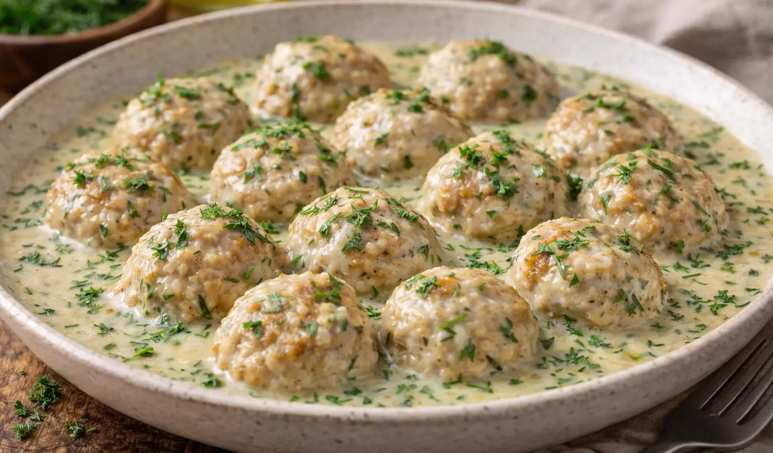 Pulpety drobiowe w sosie koperkowym