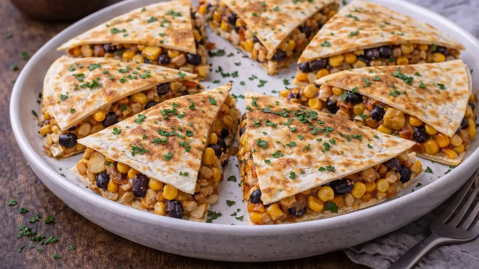 Quesadilla z fasolą i kukurydzą