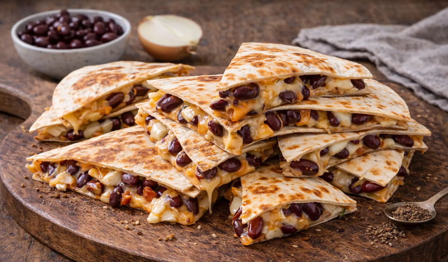 Quesadilla z fasolą i serem