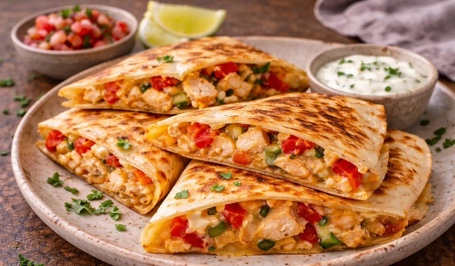 Quesadilla z kurczakiem i serem