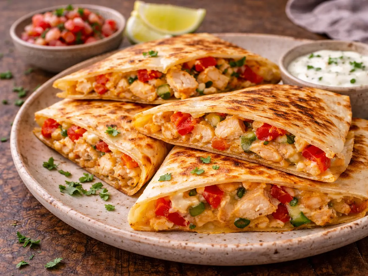 Quesadilla z kurczakiem i serem