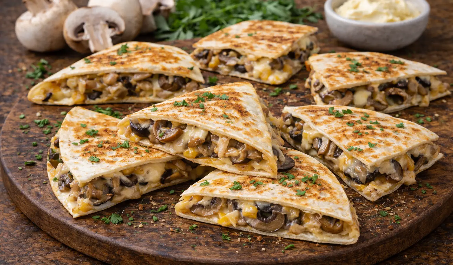 Quesadilla z pieczarkami i serem
