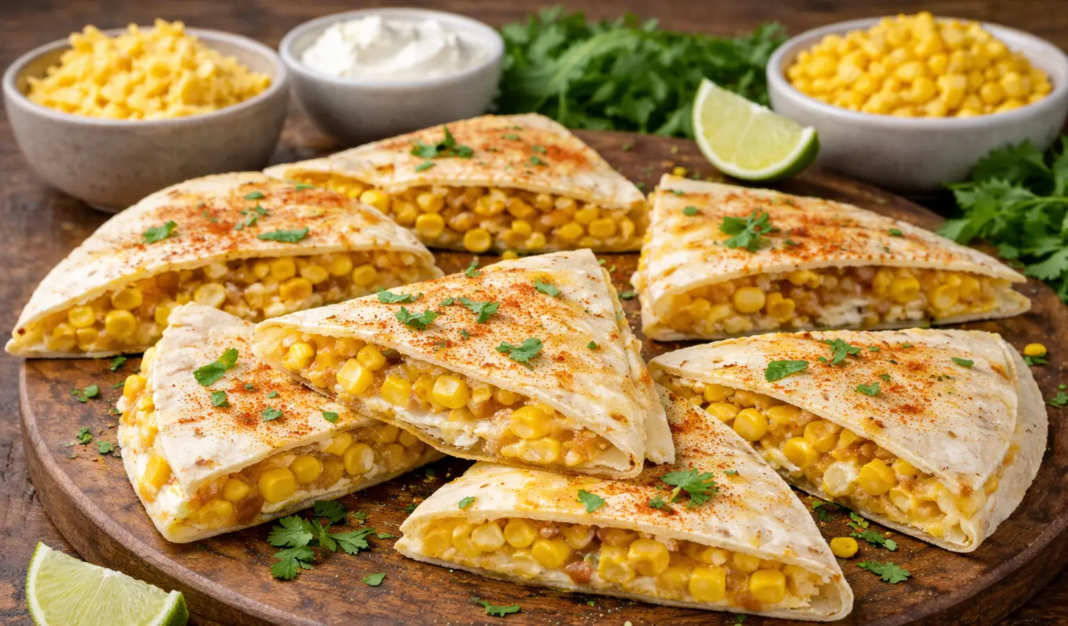 Quesadilla z serem i kukurydzą