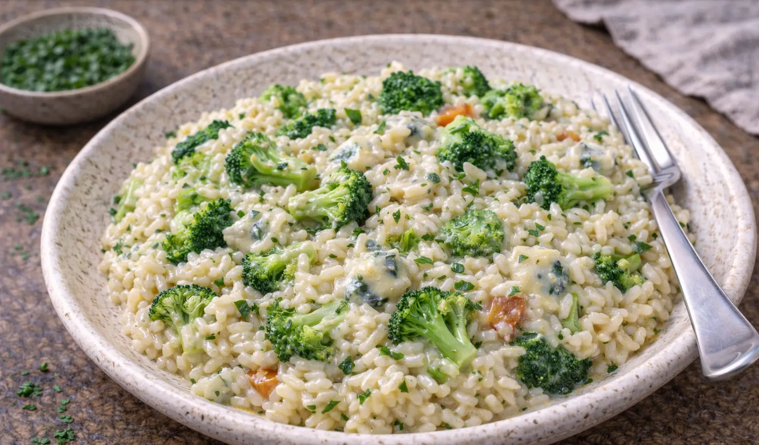 Risotto z brokułem i gorgonzolą