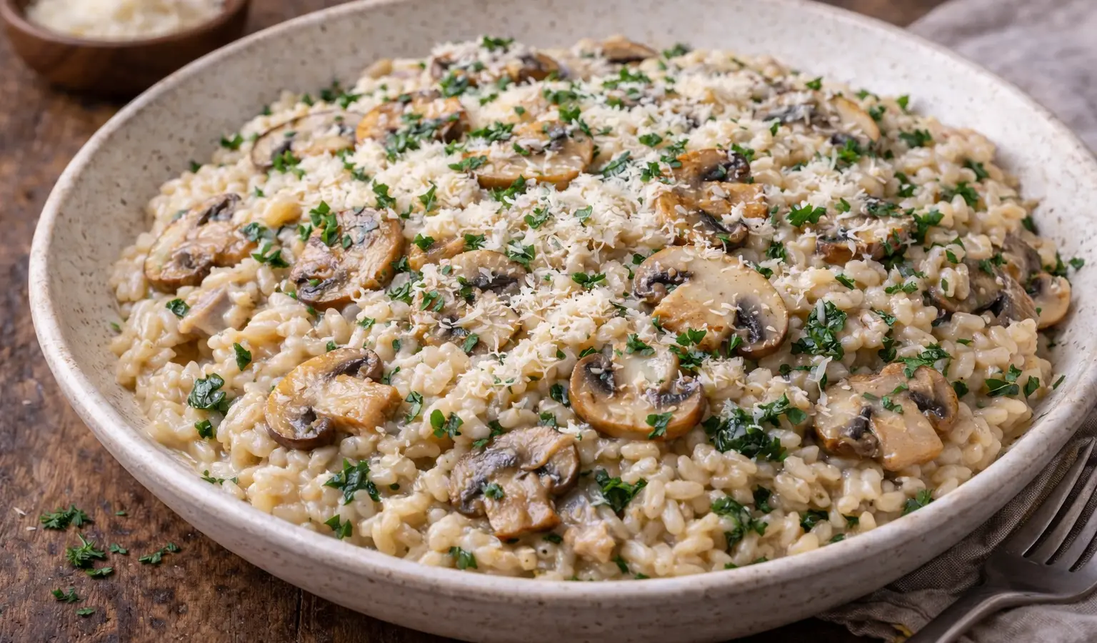Risotto z pieczarkami i parmezanem