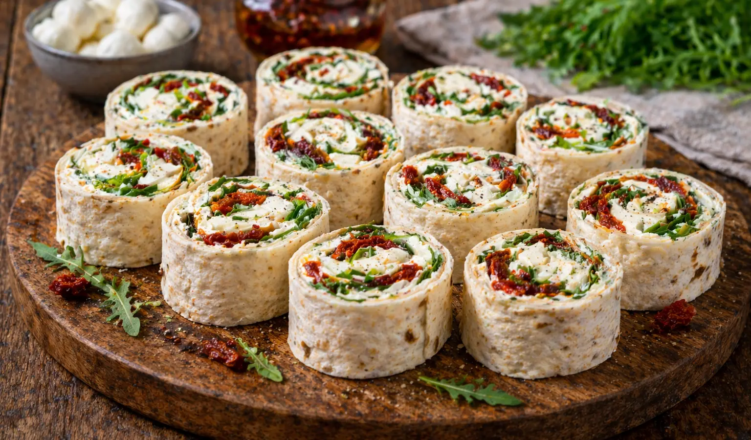 Rollsy z mozzarellą i suszonymi pomidorami