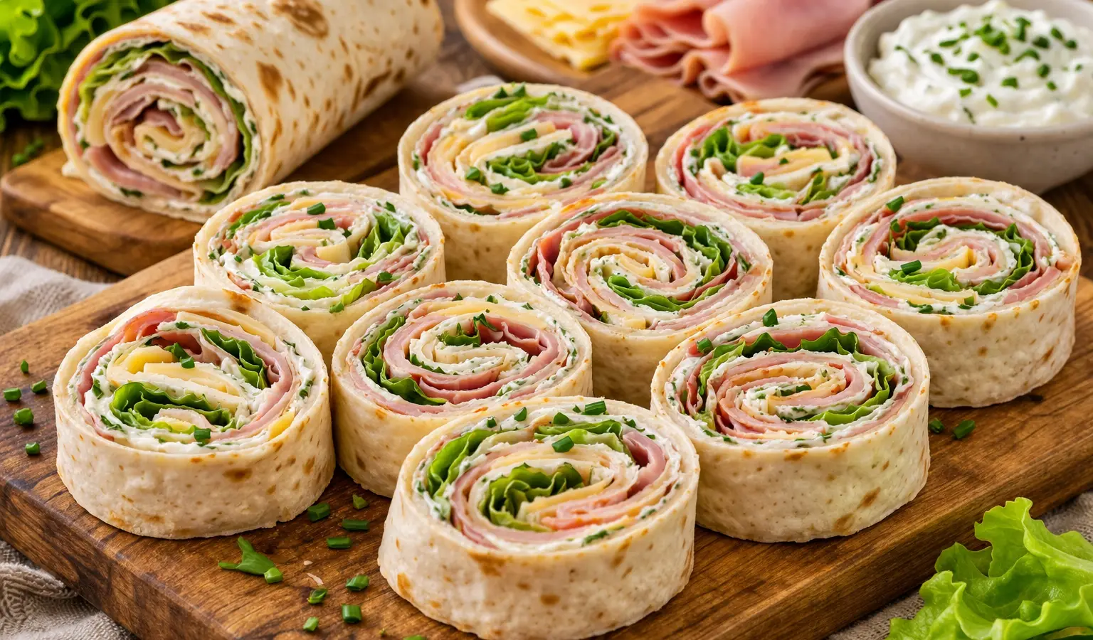 Tortilla rollsy z szynką i serem