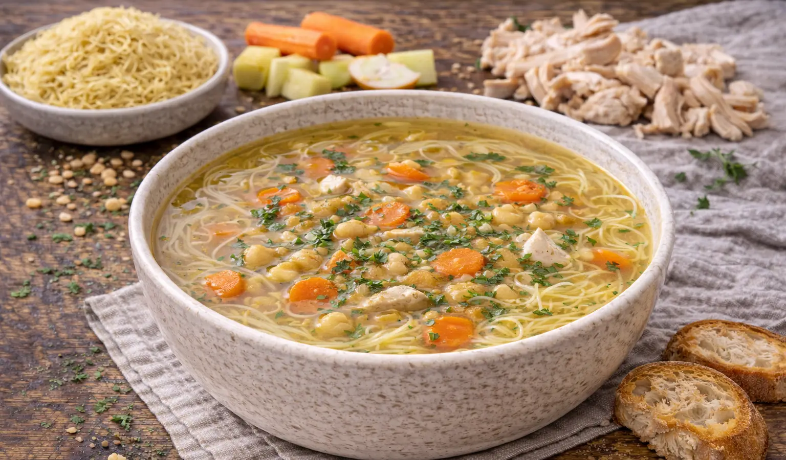 Rosół z kury z makaronem