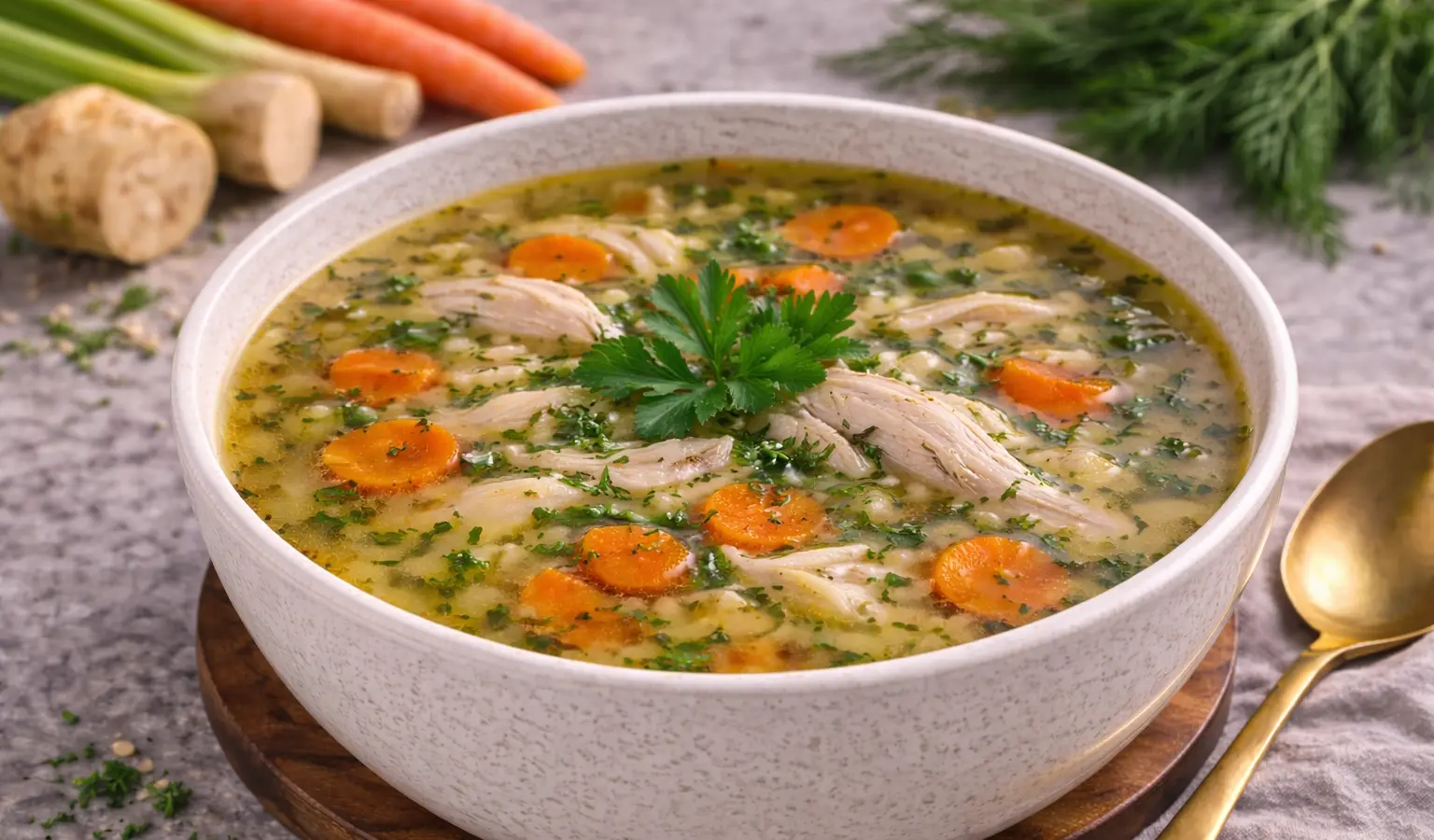 Rosół warzywny z kluskami