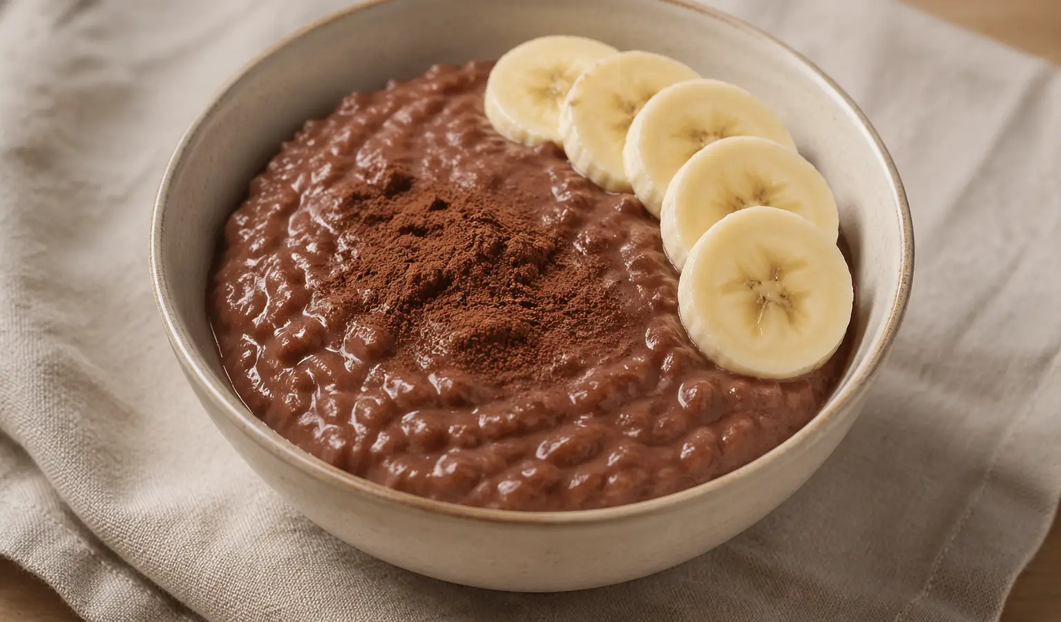 Ryż na mleku z kakao i bananem