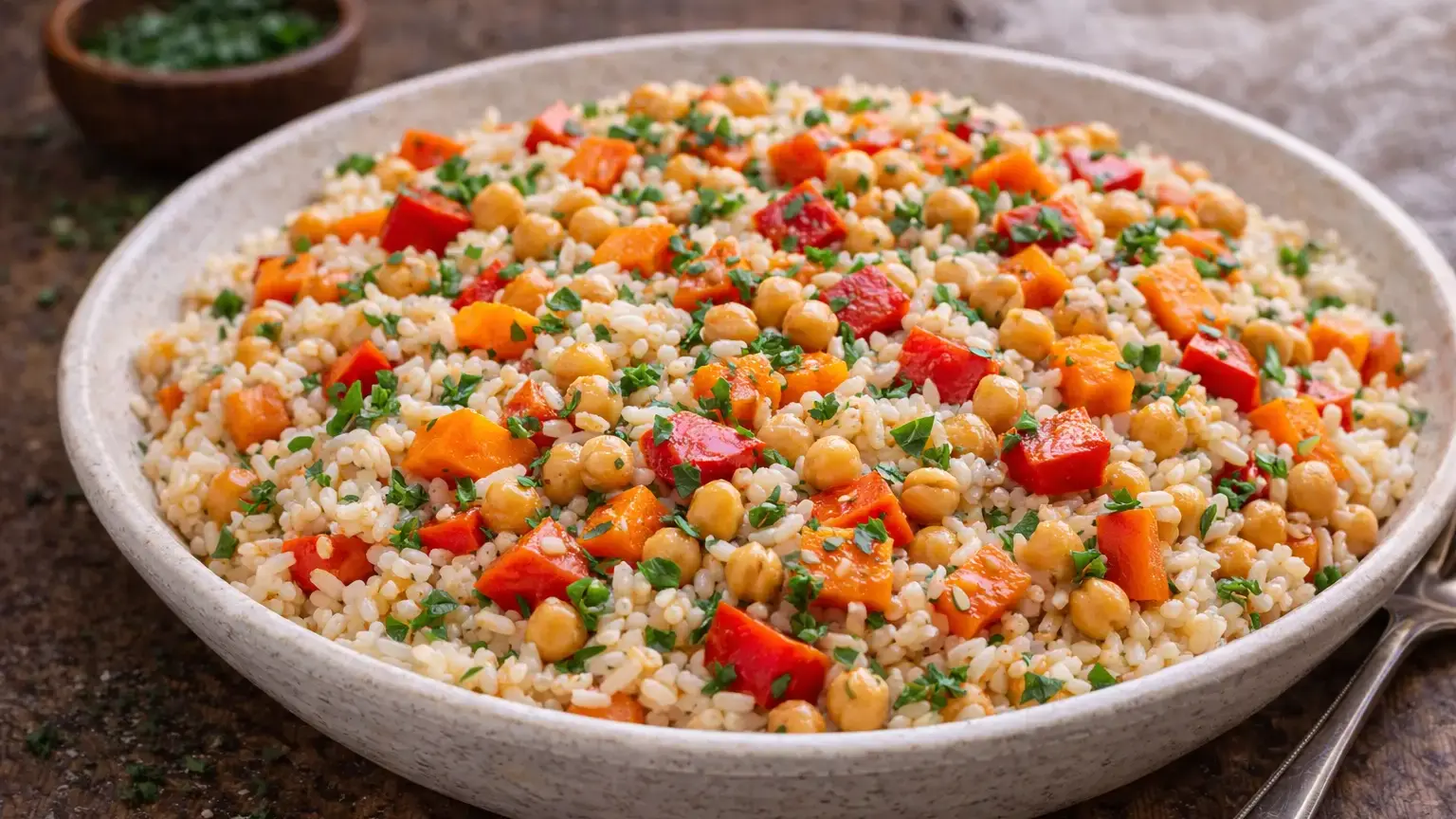Ryż z warzywami i ciecierzycą