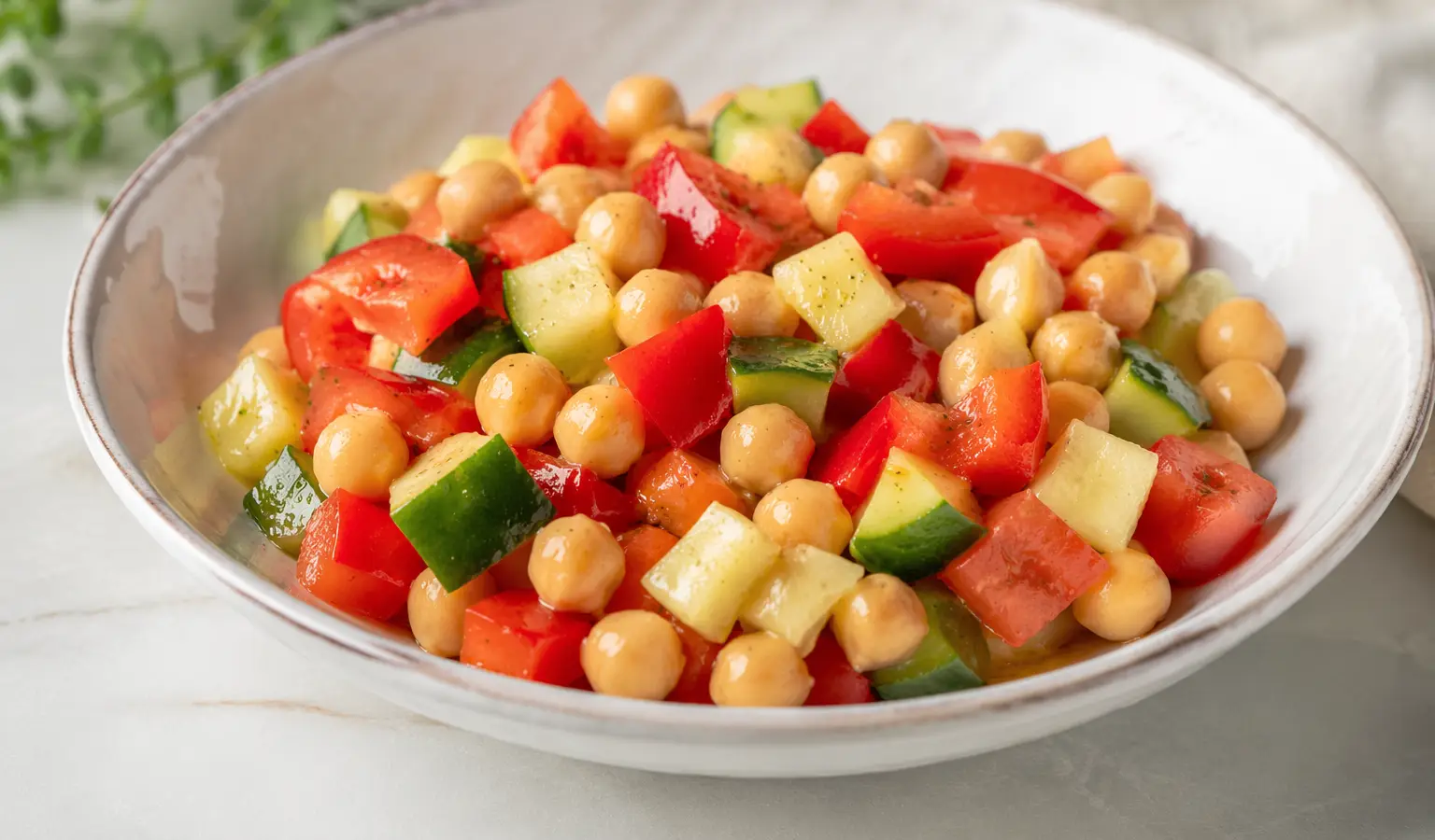 Sałatka z ciecierzycą i papryką