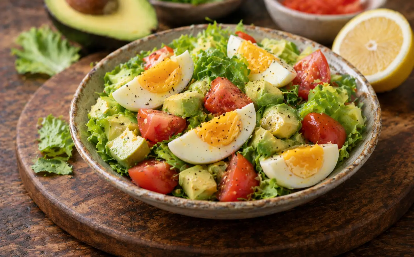 Mini sałatka z jajkiem i awokado