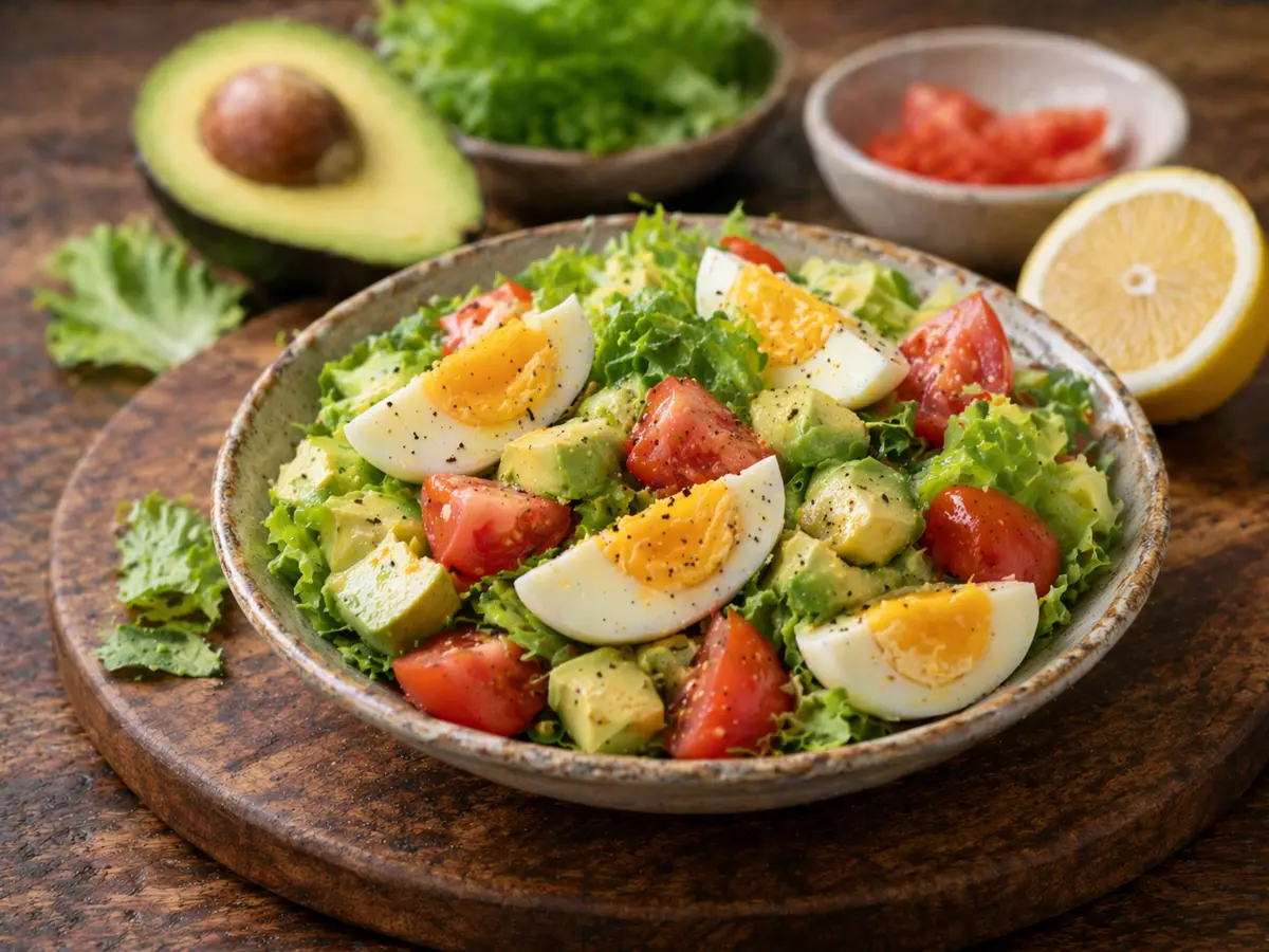 Mini sałatka z jajkiem i awokado