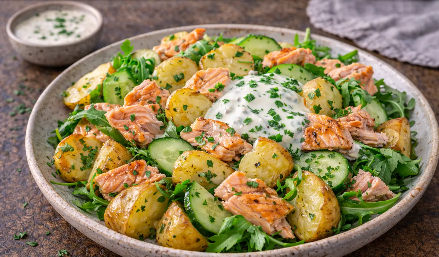 Sałatka z łososiem i ziemniakami