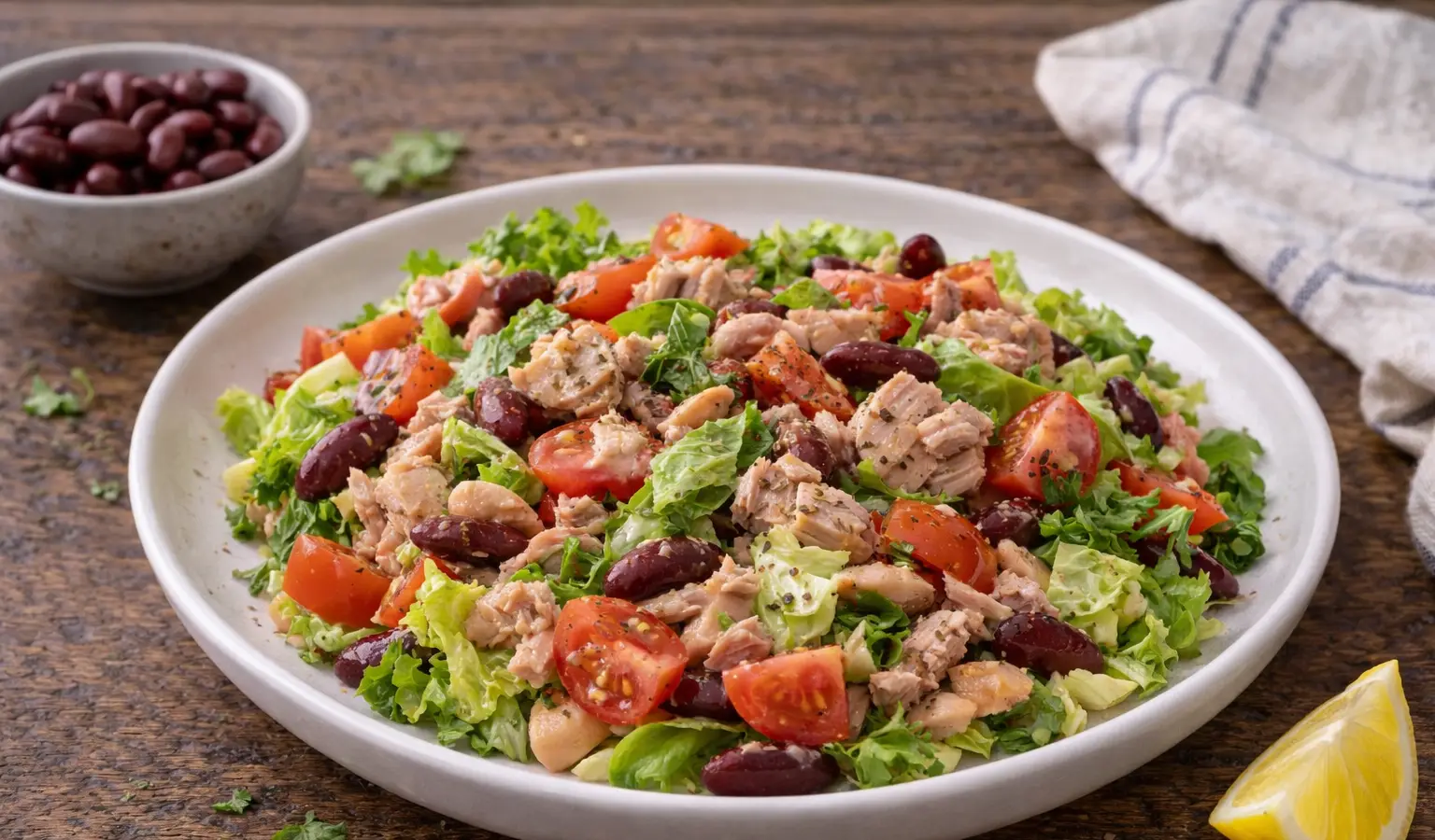 Sałatka śniadaniowa z tuńczykiem i fasolą