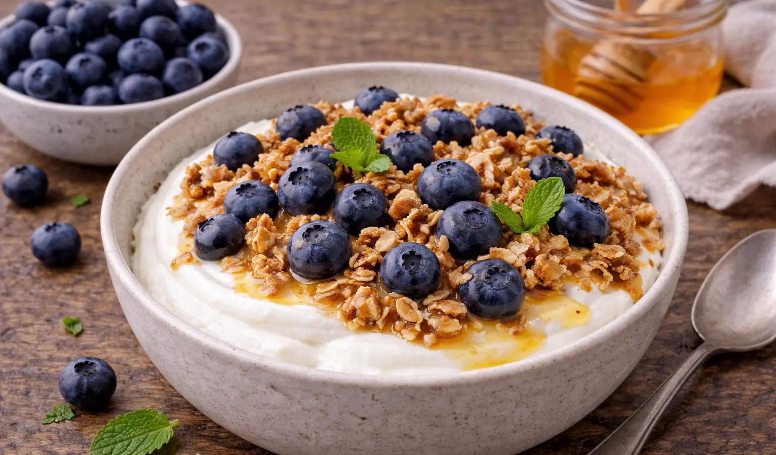 Skyr z borówkami i granolą