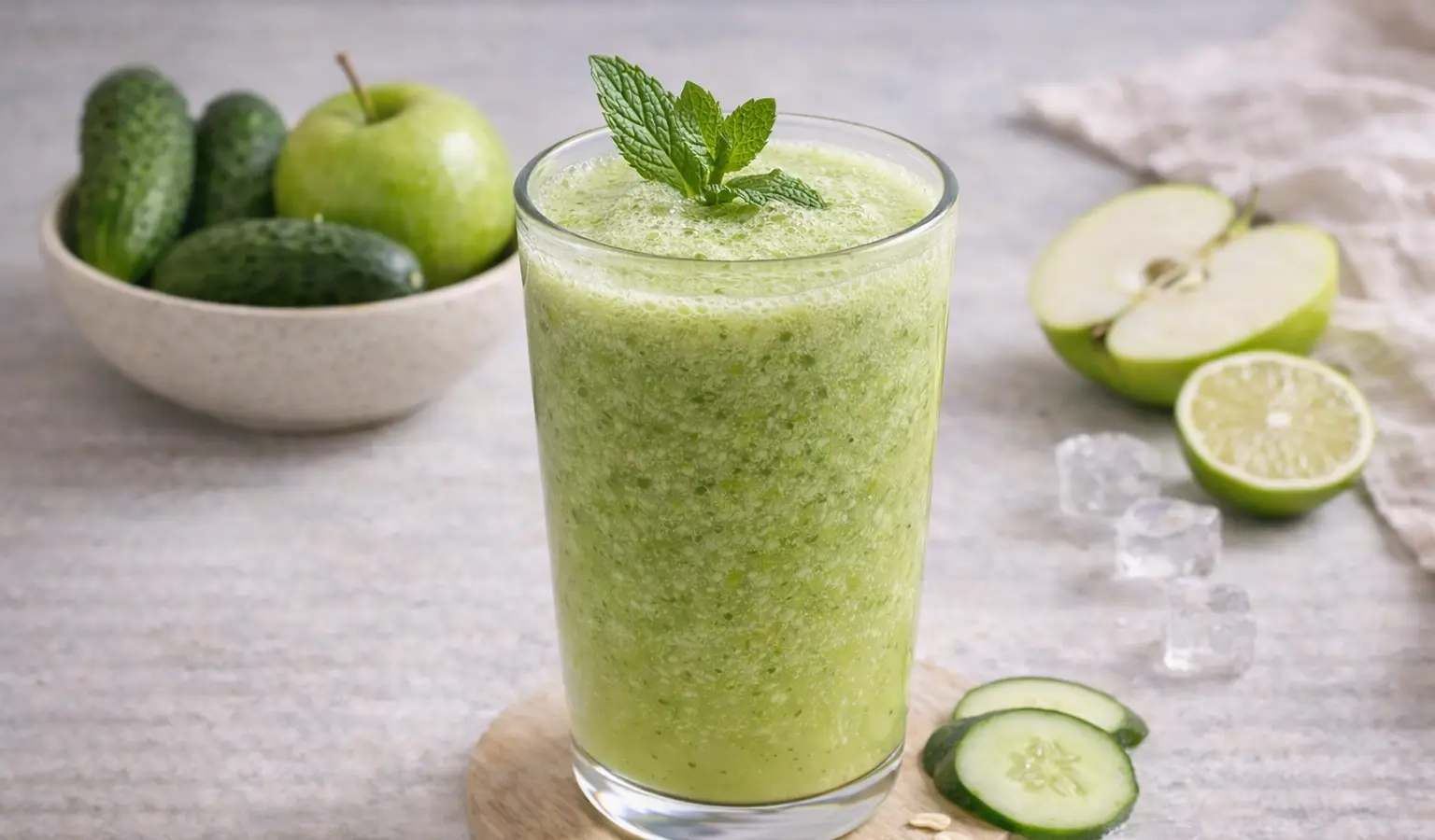 Sok z ogórka, jabłka i mięty